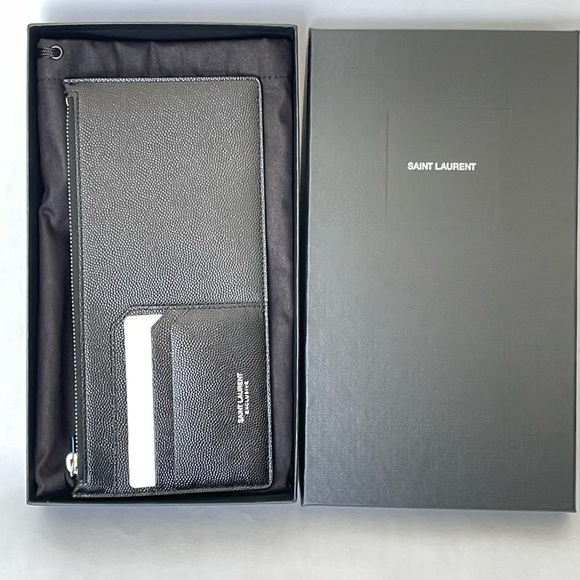 Saint laurent Pebble Grain Leather Zip Wallet - Picture 6 of 11